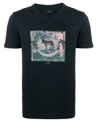 T-shirt à col rond imprimé bleu marine PS Paul Smith