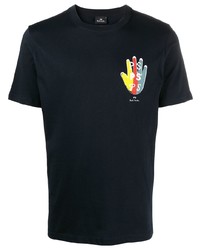 T-shirt à col rond imprimé bleu marine PS Paul Smith