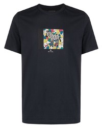 T-shirt à col rond imprimé bleu marine PS Paul Smith