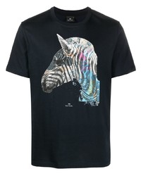 T-shirt à col rond imprimé bleu marine PS Paul Smith