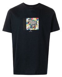 T-shirt à col rond imprimé bleu marine PS Paul Smith