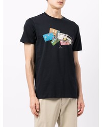 T-shirt à col rond imprimé bleu marine PS Paul Smith