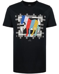 T-shirt à col rond imprimé bleu marine PS Paul Smith