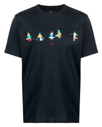 T-shirt à col rond imprimé bleu marine PS Paul Smith