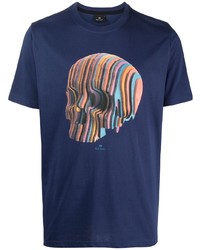 T-shirt à col rond imprimé bleu marine PS Paul Smith