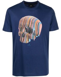 T-shirt à col rond imprimé bleu marine PS Paul Smith