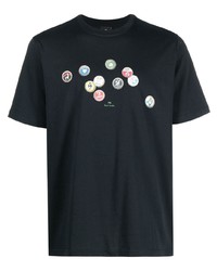 T-shirt à col rond imprimé bleu marine PS Paul Smith