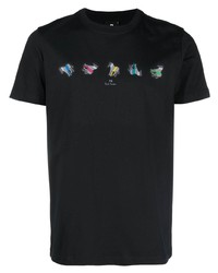 T-shirt à col rond imprimé bleu marine PS Paul Smith