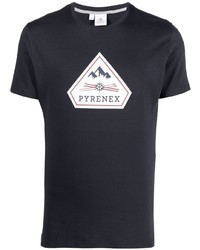 T-shirt à col rond imprimé bleu marine Pyrenex