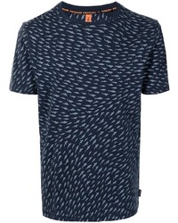 T-shirt à col rond imprimé bleu marine Raeburn