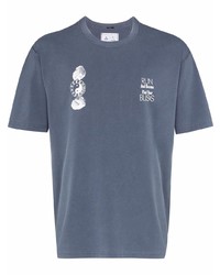 T-shirt à col rond imprimé bleu marine Reigning Champ