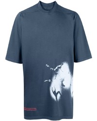 T-shirt à col rond imprimé bleu marine Rick Owens DRKSHDW