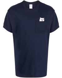 T-shirt à col rond imprimé bleu marine RIPNDIP
