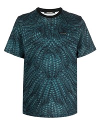 T-shirt à col rond imprimé bleu marine Roberto Cavalli