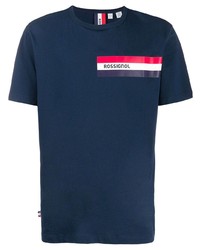 T-shirt à col rond imprimé bleu marine Rossignol