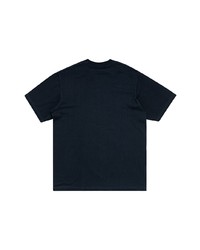 T-shirt à col rond imprimé bleu marine Supreme