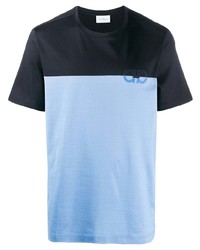 T-shirt à col rond imprimé bleu marine Salvatore Ferragamo