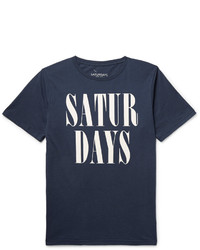 T-shirt à col rond imprimé bleu marine Saturdays Nyc