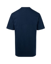 T-shirt à col rond imprimé bleu marine Supreme