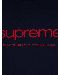 T-shirt à col rond imprimé bleu marine Supreme