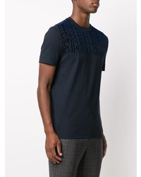 T-shirt à col rond imprimé bleu marine Emporio Armani