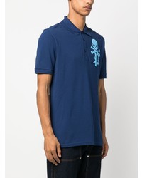 T-shirt à col rond imprimé bleu marine Philipp Plein