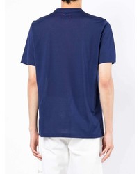 T-shirt à col rond imprimé bleu marine Kiton