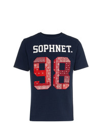 T-shirt à col rond imprimé bleu marine Sophnet.