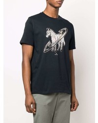 T-shirt à col rond imprimé bleu marine PS Paul Smith