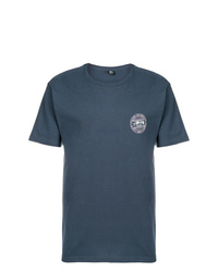 T-shirt à col rond imprimé bleu marine Stussy