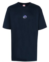 T-shirt à col rond imprimé bleu marine Supreme