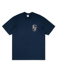 T-shirt à col rond imprimé bleu marine Supreme