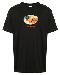 T-shirt à col rond imprimé bleu marine Supreme