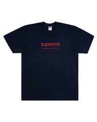 T-shirt à col rond imprimé bleu marine Supreme