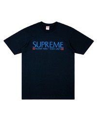 T-shirt à col rond imprimé bleu marine Supreme