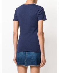 T-shirt à col rond imprimé bleu marine Calvin Klein Jeans