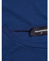 T-shirt à col rond imprimé bleu marine DSQUARED2