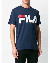 T-shirt à col rond imprimé bleu marine Fila