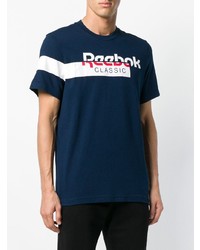 T-shirt à col rond imprimé bleu marine Reebok