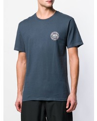 T-shirt à col rond imprimé bleu marine Stussy