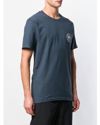 T-shirt à col rond imprimé bleu marine Stussy