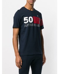 T-shirt à col rond imprimé bleu marine Le Coq Sportif