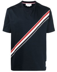 T-shirt à col rond imprimé bleu marine Thom Browne