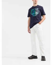 T-shirt à col rond imprimé bleu marine Kenzo