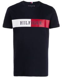 T-shirt à col rond imprimé bleu marine Tommy Hilfiger