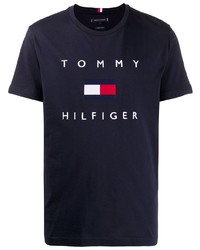 T-shirt à col rond imprimé bleu marine Tommy Hilfiger