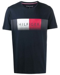 T-shirt à col rond imprimé bleu marine Tommy Hilfiger