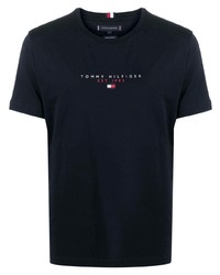 T-shirt à col rond imprimé bleu marine Tommy Hilfiger