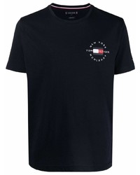 T-shirt à col rond imprimé bleu marine Tommy Hilfiger