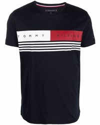 T-shirt à col rond imprimé bleu marine Tommy Hilfiger